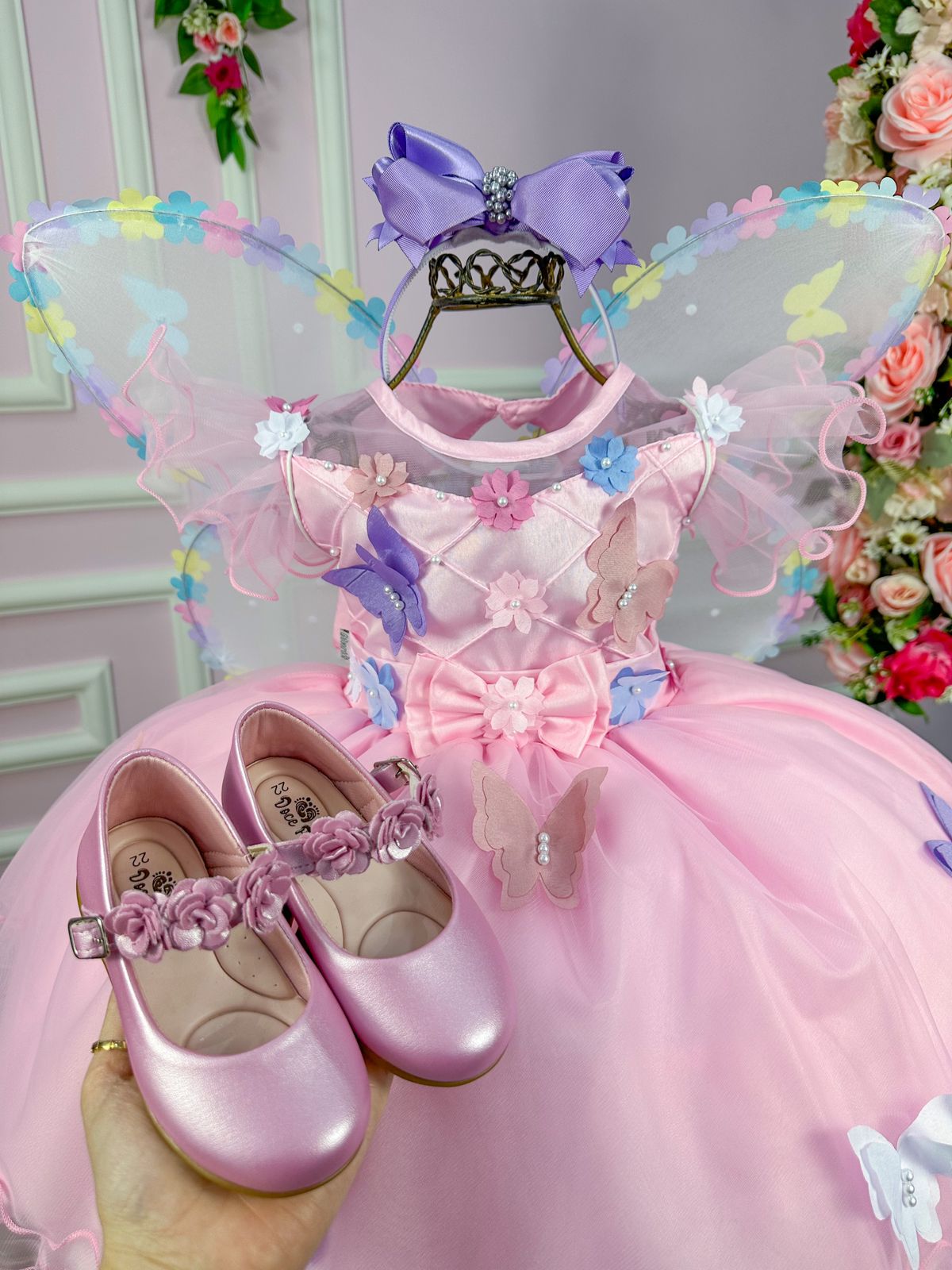 Vestido Marie Rosa Jardim Encantado Laço - Toque Delicado para Completar o Visual | Bebeloo Kids