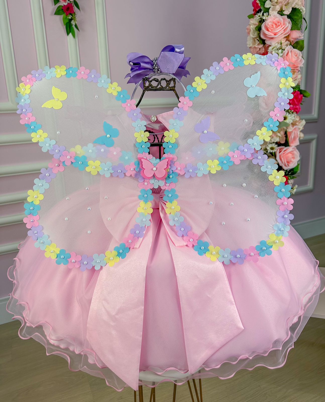 Vestido Marie Rosa Jardim Encantado Laço - Toque Delicado para Completar o Visual | Bebeloo Kids
