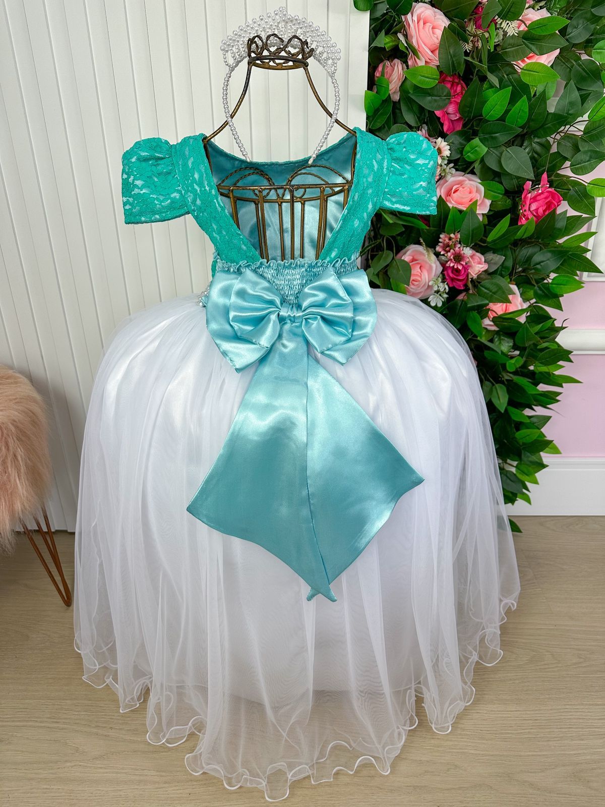 Vestido Enjoy Longo Mari Peito Rendado Verde Tiffany - Leveza e Elegância para Meninas | Bebeloo Kids