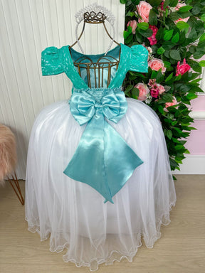 Vestido Enjoy Longo Mari Peito Rendado Verde Tiffany - Leveza e Elegância para Meninas | Bebeloo Kids