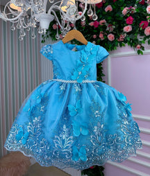 Vestido Marie Jardim Encantado Luxo Azul Tiffany (VESTMRIEJDENCTDRNAZ)