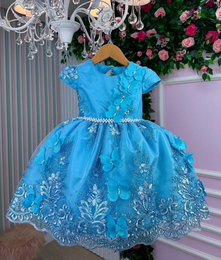 Vestido Marie Jardim Encantado Luxo Azul Tiffany (VESTMRIEJDENCTDRNAZ)