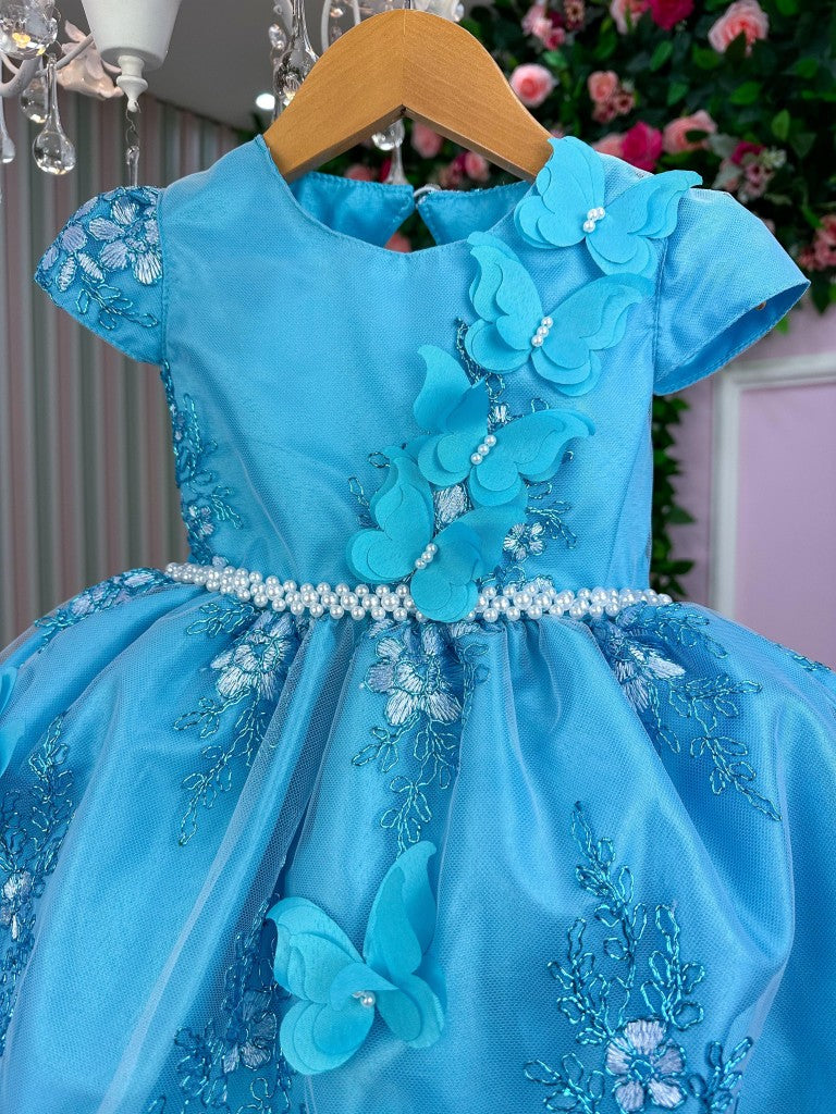 Vestido Marie Jardim Encantado Luxo Azul Tiffany (VESTMRIEJDENCTDRNAZ)