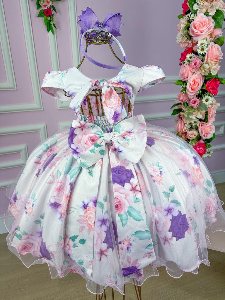 Vestido Bella Child Catarina Juvenil Off Flores Lilas (VESYBLLCHLDJVNOFFLFRSLL)
