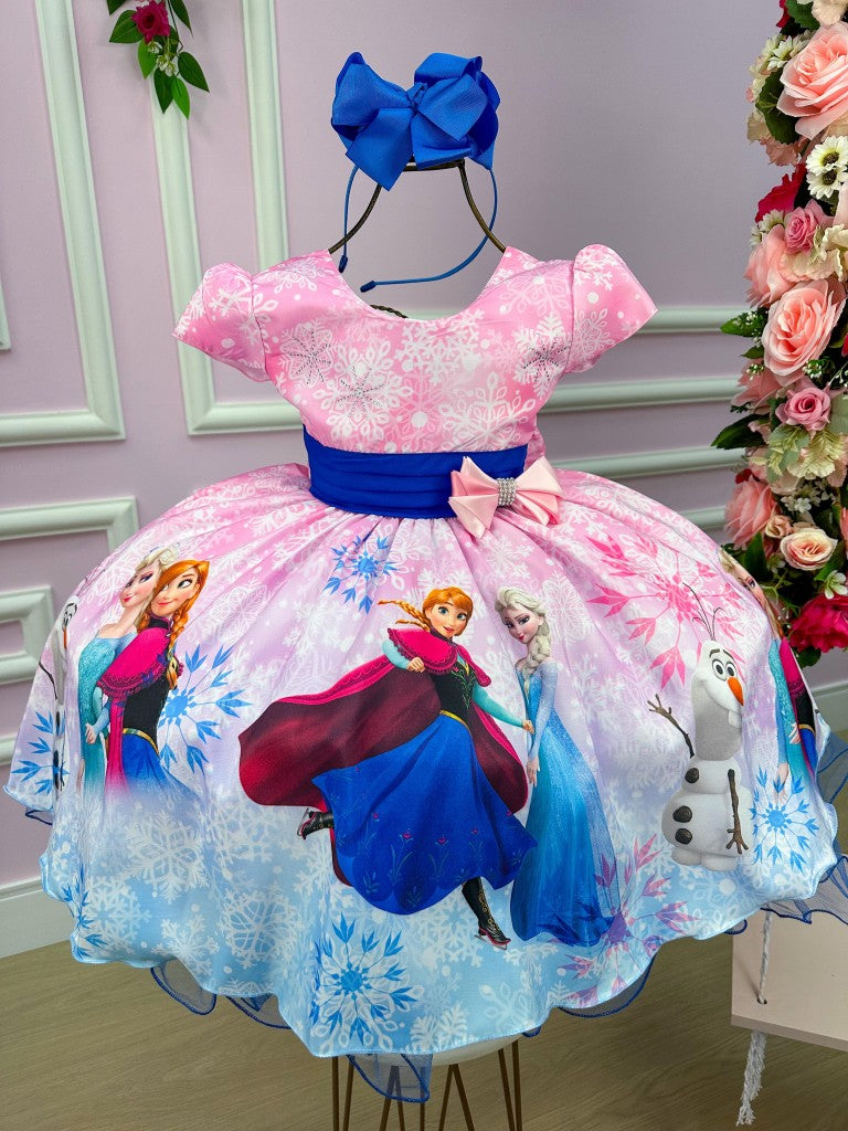Vestido Infantil Temáticos da Gigi Princesa Gelo Rosa (VESTINFTMCDGGFRZNRS)