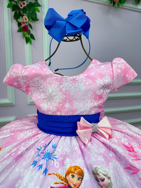 Vestido Infantil Temáticos da Gigi Princesa Gelo Rosa (VESTINFTMCDGGFRZNRS)