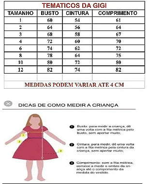 Vestido Infantil Temáticos da Gigi Princesa Gelo Rosa (VESTINFTMCDGGFRZNRS)