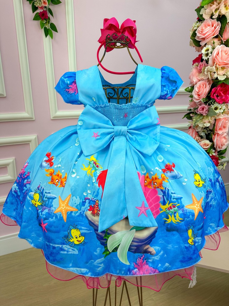 Vestido Infantil Temáticos da Gigi Ariel - Sereia (VESTINFTMCDGGARLSRA)