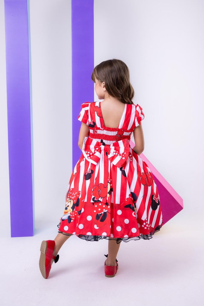 Vestido Infantil Temáticos Da Gigi Minnie/Minie Vermelha | Bebeloo Kids