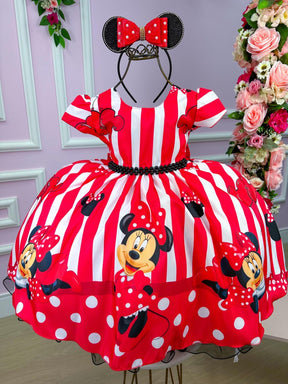 Vestido Infantil Temáticos Da Gigi Minnie/Minie Vermelha - Leveza e Elegância para Meninas | Bebeloo Kids
