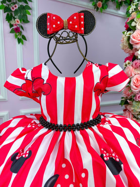 Vestido Infantil Temáticos Da Gigi Minnie/Minie Vermelha - Leveza e Elegância para Meninas | Bebeloo Kids