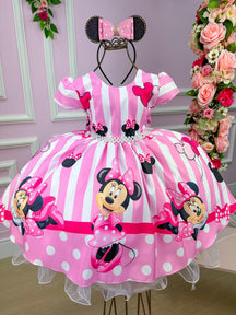 Vestido Infantil Temáticos Da Gigi Minnie/Minie Rosa - Leveza e Elegância para Meninas | Bebeloo Kids