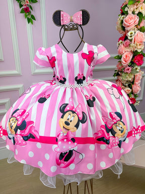 Vestido Infantil Temáticos Da Gigi Minnie/Minie Rosa - Leveza e Elegância para Meninas | Bebeloo Kids