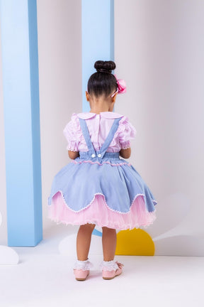Vestido Tematicos Kids Fazendinha Salopete Jeans (VESTBNNCLBJNNFAZNSLPJANS)