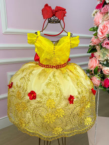 Vestido Princesa Tematico Bela e a Fera - Leveza e Elegância para Meninas | Bebeloo Kids