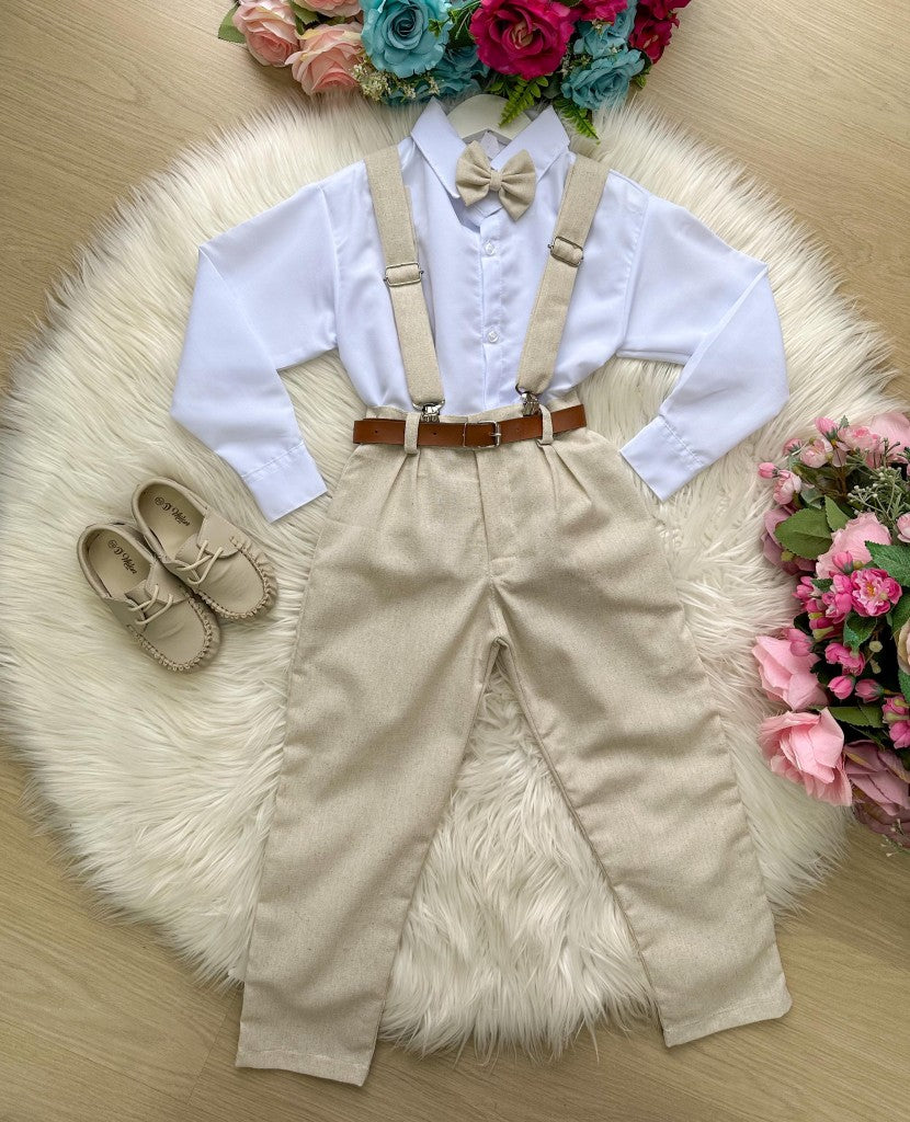 Conjunto Miss Cherry Meninos Social Linho Vitor - Estilo Delicado para o Dia a Dia | Bebeloo Kids