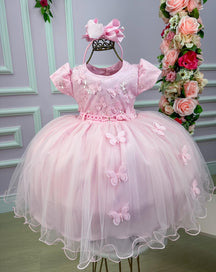 Vestido Infantil Menina Bonita Rosa Borboletas - Leveza e Elegância para Meninas | Bebeloo Kids