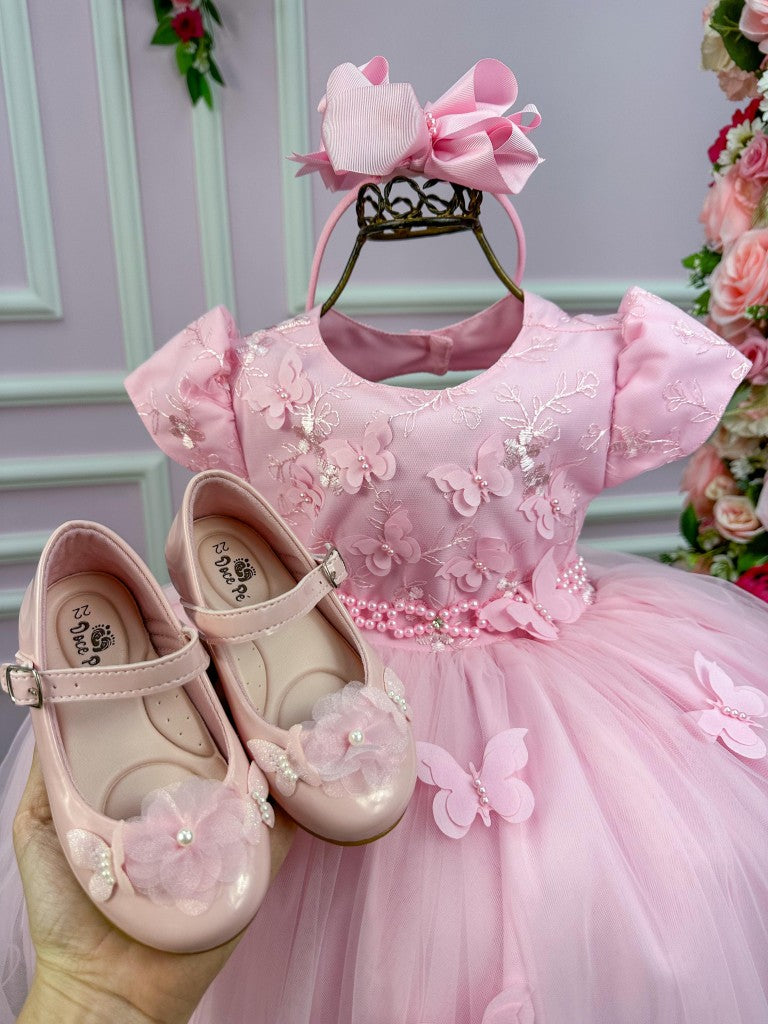 Vestido Infantil Menina Bonita Rosa Borboletas - Leveza e Elegância para Meninas | Bebeloo Kids