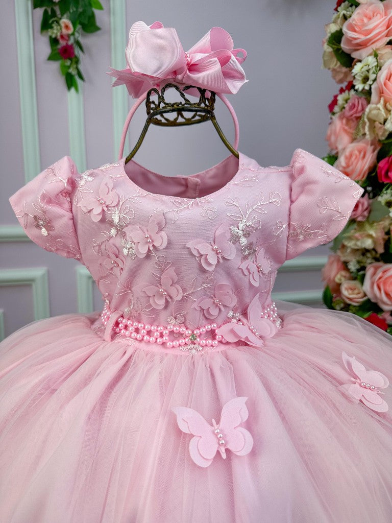 Vestido Infantil Menina Bonita Rosa Borboletas - Leveza e Elegância para Meninas | Bebeloo Kids