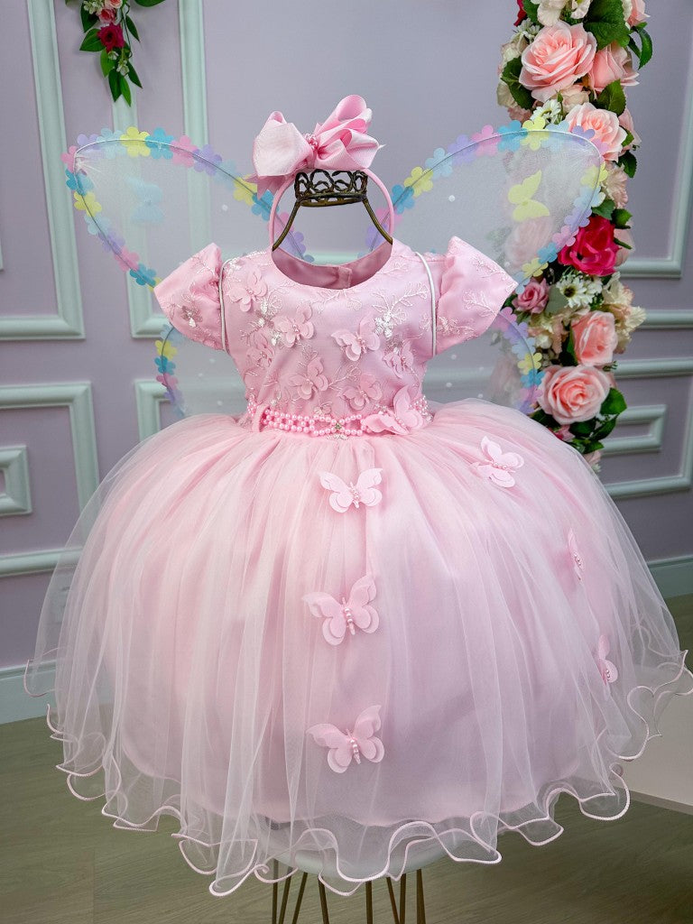 Vestido Infantil Menina Bonita Rosa Borboletas - Leveza e Elegância para Meninas | Bebeloo Kids