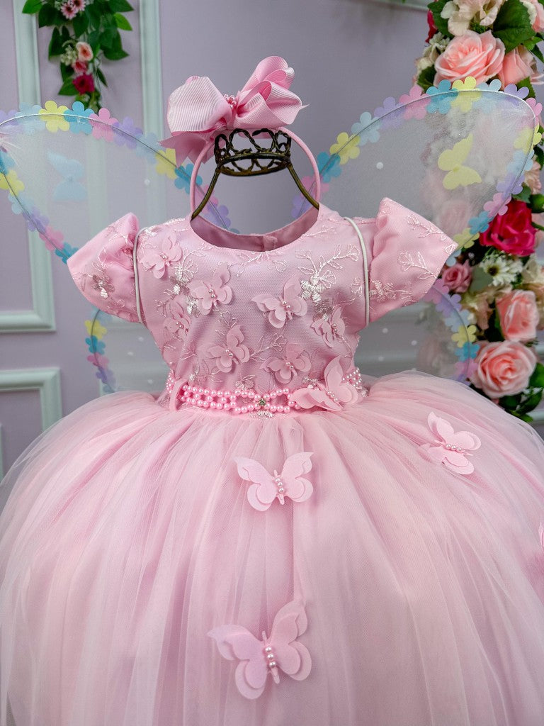 Vestido Infantil Menina Bonita Rosa Borboletas - Leveza e Elegância para Meninas | Bebeloo Kids