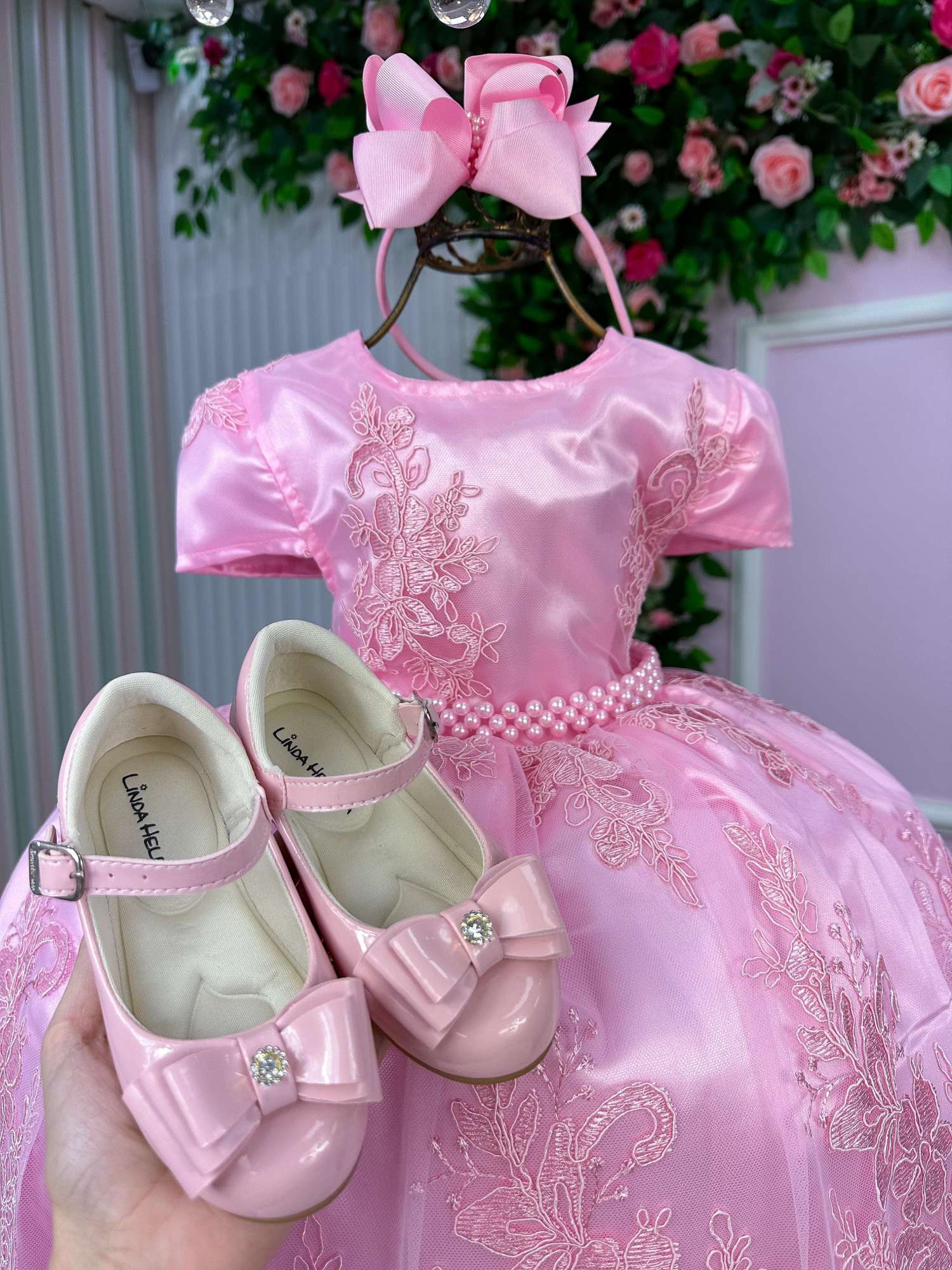 Vestido Infantil Enjoy Bebê Rosa Bebê Realeza Rendado - Leveza e Elegância para Meninas | Bebeloo Kids