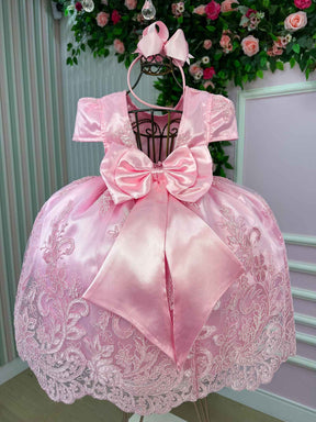 Vestido Infantil Enjoy Bebê Rosa Bebê Realeza Rendado - Leveza e Elegância para Meninas | Bebeloo Kids