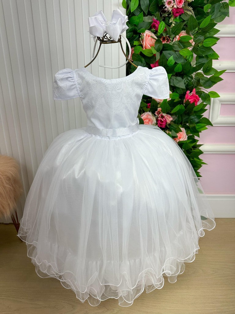 Vestido Enjoy Longo Branco Babadinho - Leveza e Elegância para Meninas | Bebeloo Kids