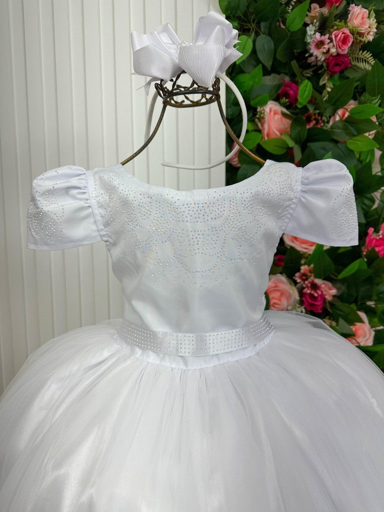 Vestido Enjoy Longo Branco Babadinho - Leveza e Elegância para Meninas | Bebeloo Kids