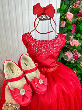 Vestido Enjoy Longo Regata Vermelho - Leveza e Elegância para Meninas | Bebeloo Kids