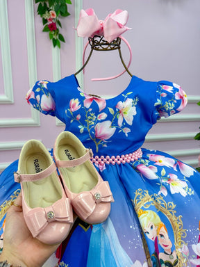 Vestido Infantil Temáticos da Gigi Frozen Florido - Leveza e Elegância para Meninas | Bebeloo Kids