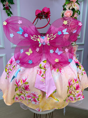Vestido Infantil Temáticos da Gigi Fadas - Tinker Bell - Sininho Rosa - Leveza e Elegância para Meninas | Bebeloo Kids