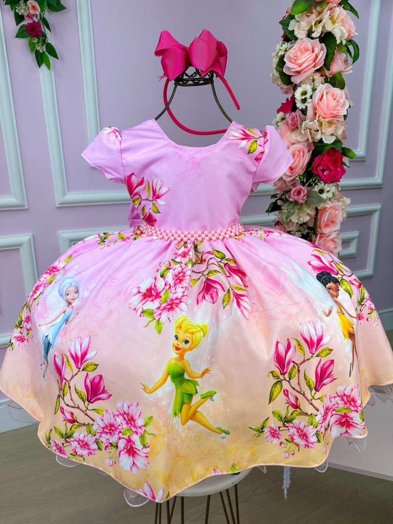 Vestido Infantil Temáticos da Gigi Fadas - Tinker Bell - Sininho Rosa - Leveza e Elegância para Meninas | Bebeloo Kids