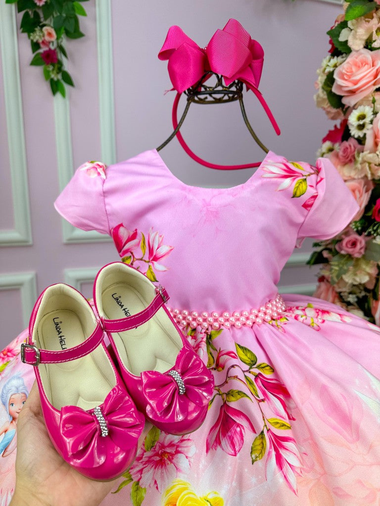 Vestido Infantil Temáticos da Gigi Fadas - Tinker Bell - Sininho Rosa - Leveza e Elegância para Meninas | Bebeloo Kids