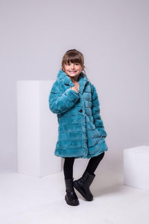 Casaco Peluciado Verde Jade Com Capuz - Aconchego e Estilo para os Pequenos | Bebeloo Kids