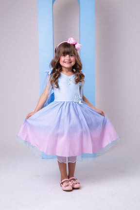 Vestido Princesa Tematico Sereia - Ariel - Fundo do Mar - Leveza e Elegância para Meninas | Bebeloo Kids