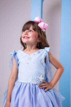 Vestido Princesa Tematico Sereia - Ariel - Fundo do Mar - Leveza e Elegância para Meninas | Bebeloo Kids