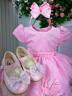 Vestido Infantil Menina Bonita Bosque Encantado Rosa - Leveza e Elegância para Meninas | Bebeloo Kids