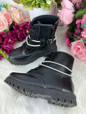Bota Coturno Flor Di Mila Preta Fashion - Qualidade e Cuidado para os Pequenos | Bebeloo Kids