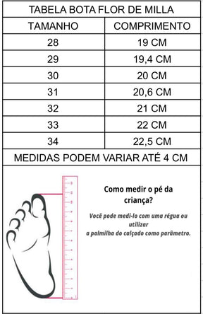 Bota Coturno Flor Di Mila Preta Fashion - Qualidade e Cuidado para os Pequenos | Bebeloo Kids