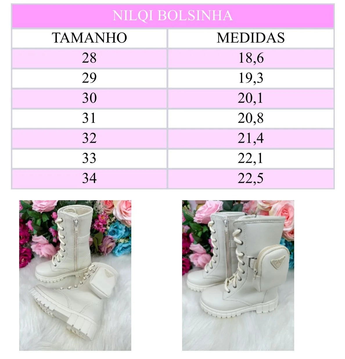 Bota/Coturno Nilqi Malu Bolsinha Cano Baixo (BTCTNNLQMLCNBXBXPRCFCRM)