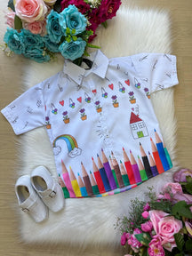 Camisa Miss cherry Meninos - Lapis Aquarela ABC - Elegância e Conforto para os Pequenos | Bebeloo Kids