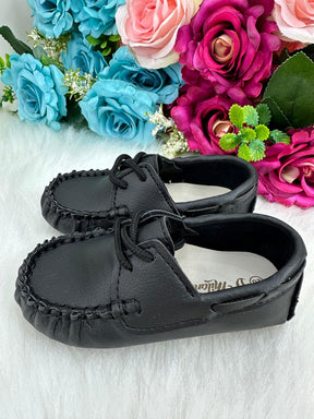 Calçado Mocassim D Milan Preto Cadarço - Praticidade e Estilo para o Dia a Dia | Bebeloo Kids