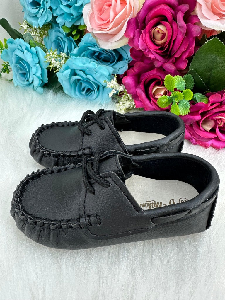 Calçado Mocassim D Milan Preto Cadarço - Praticidade e Estilo para o Dia a Dia | Bebeloo Kids