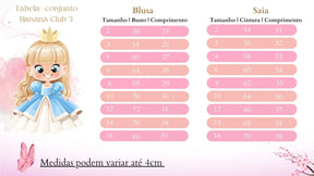Conjunto Junino Banana Club Luxo Gabriela Xadrez Pink - Estilo Delicado para o Dia a Dia | Bebeloo Kids