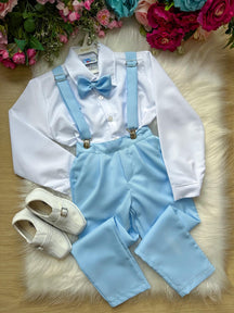 Conjunto Kanga Social Gustavo Suspensorio Azul Bebe - Estilo Delicado para o Dia a Dia | Bebeloo Kids