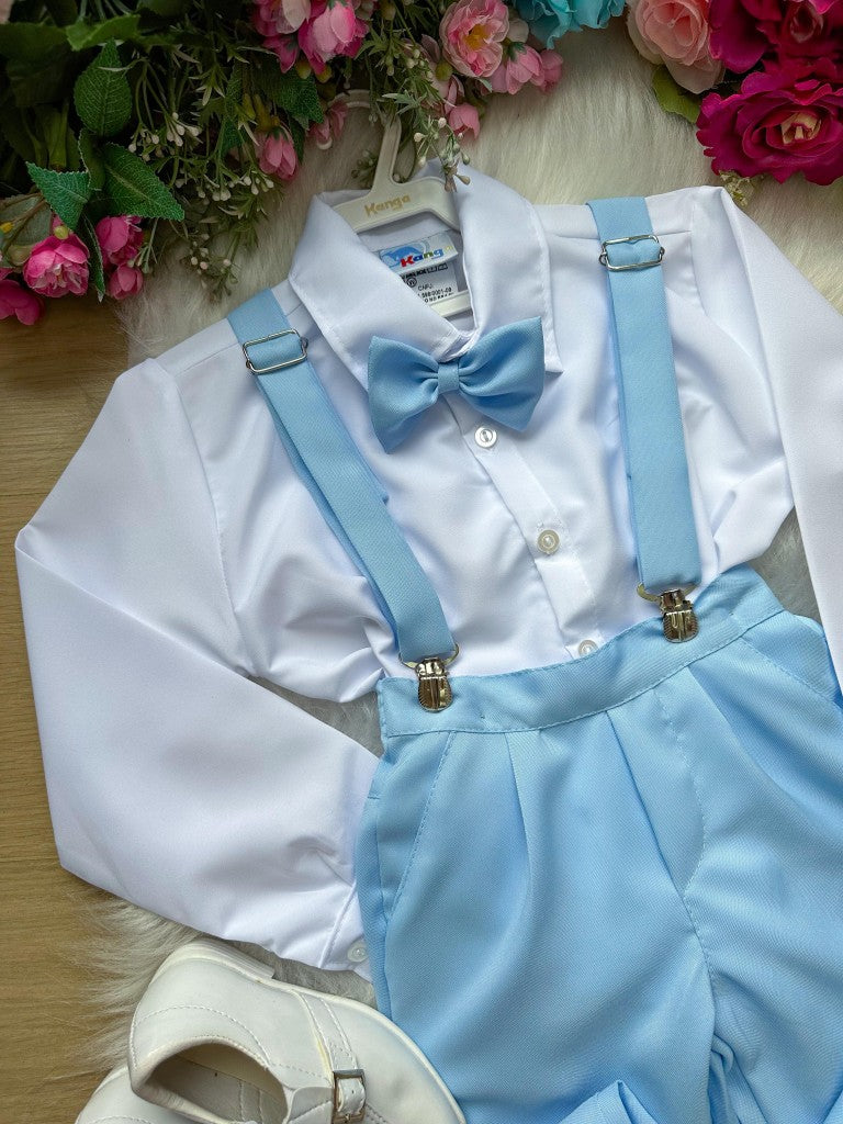Conjunto Kanga Social Gustavo Suspensorio Azul Bebe - Estilo Delicado para o Dia a Dia | Bebeloo Kids