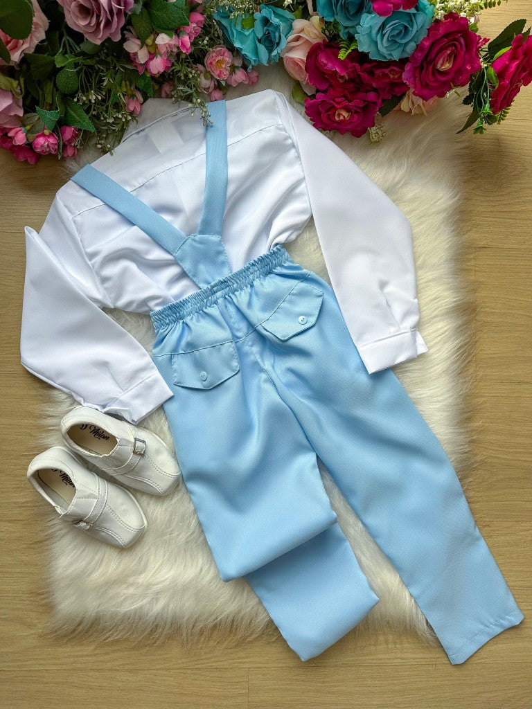 Conjunto Kanga Social Gustavo Suspensorio Azul Bebe - Estilo Delicado para o Dia a Dia | Bebeloo Kids