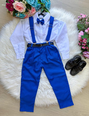 Conjunto Meninos Miss Cherry Leo Suspensorio Azul Royal - Estilo Delicado para o Dia a Dia | Bebeloo Kids