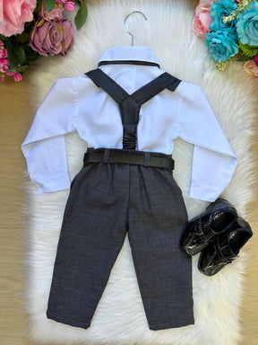 Conjunto Meninos Miss Cherry Rafael Suspensorio Preto - Estilo Delicado para o Dia a Dia | Bebeloo Kids